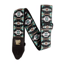 Ernie Ball EB-5325 Southwest Turquoise Strap - The world's number one Polypro guitar strap in stylish new designs featuring embroidered leather ends with durable yet comfortable Polypropylene webbing